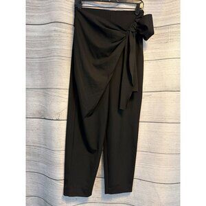 Zara Wrap-Style Cropped Trousers With Bow Detail Size S
